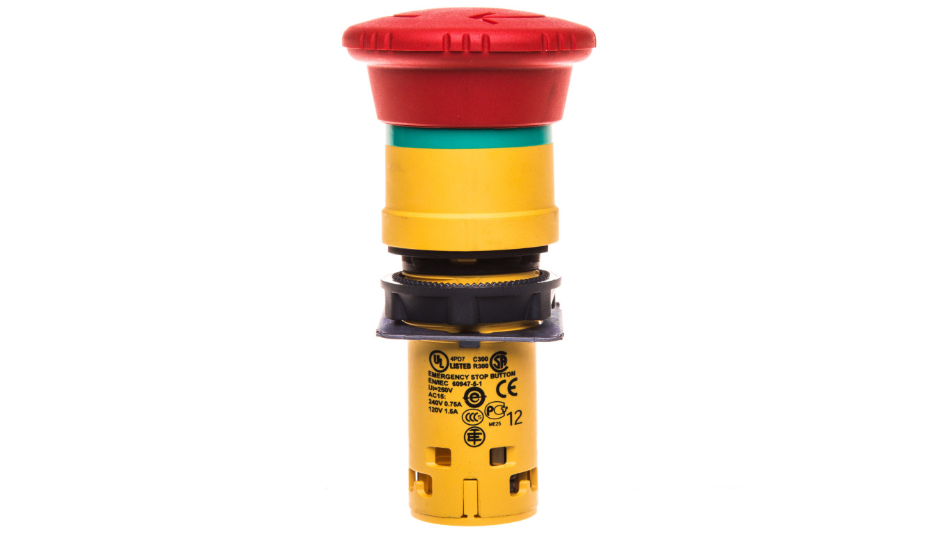 Przycisk bezpieczeństwa 22mm 1R IP54 przez obrót XB7NS8442