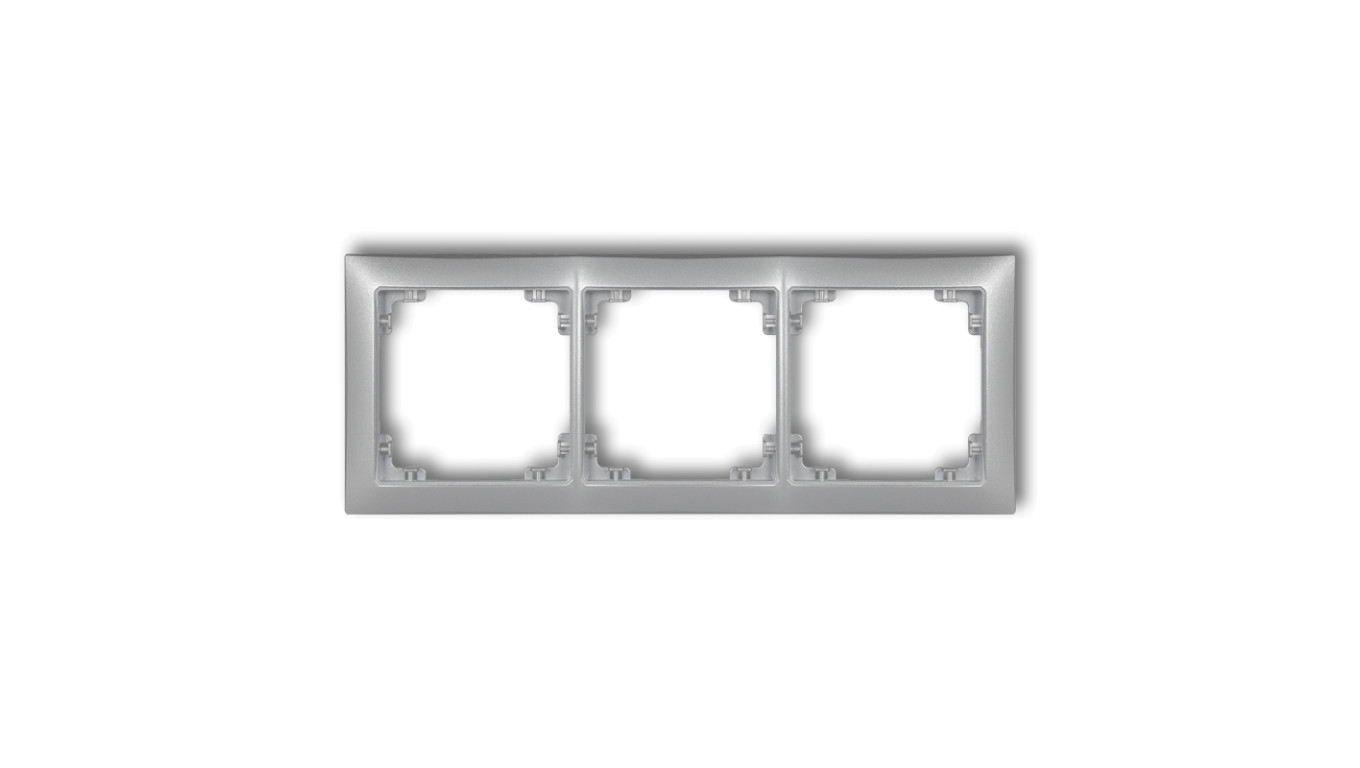 DECO Ramka uniwersalna potrójna z tworzywa DECO Soft srebrny metalik 7DRSO-3