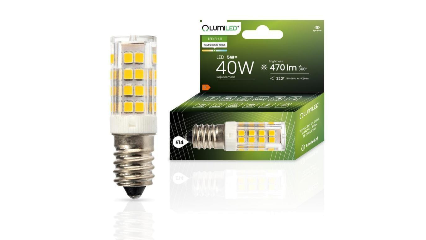 Żarówka LED E14 T25 5W = 40W 470lm 4000K Neutralna 320 LUMILED