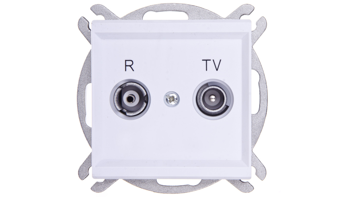 SONATA Gniazdo antenowe RTV końcowe 2,5-3dB białe GPA-RK/m/00