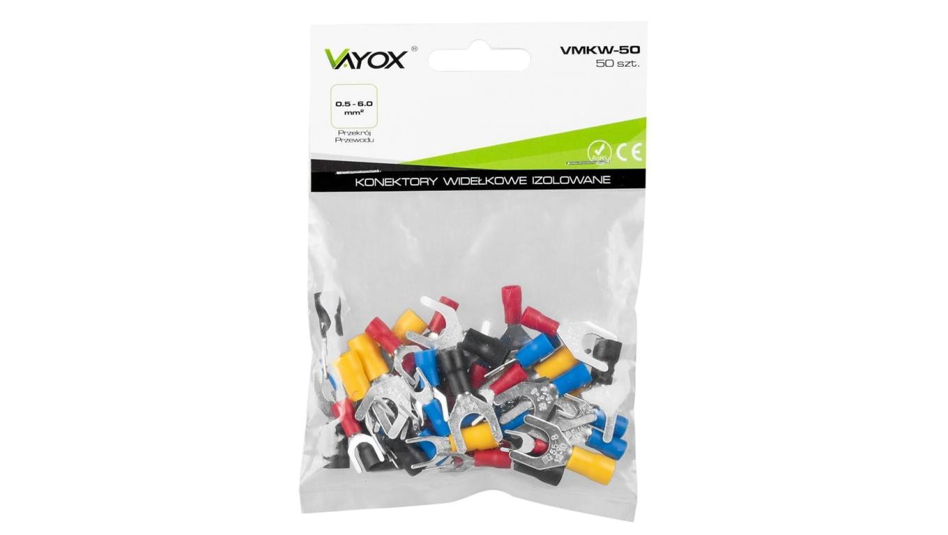 Końcówka widełkowa izolowana 50szt. VMKW-50 Vayox