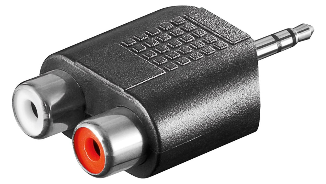 Adapter cinch, wtyk mono AUX 3,5 mm na 2 gniazdo stereo - Połączenie typu Wtyk jack 3,5 mm (3-pinowy, stereo)