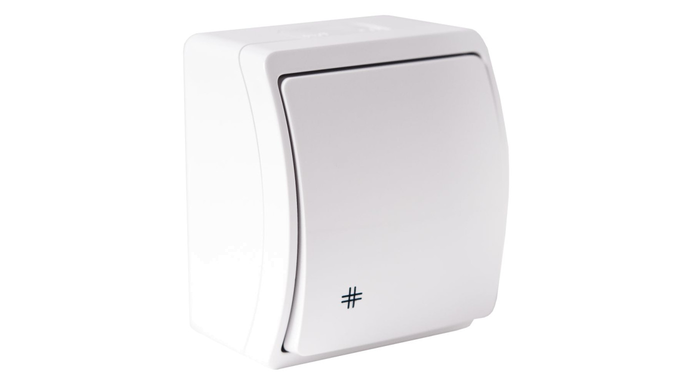 Łącznik krzyżowy pojedynczy natynkowy IP44 biały Koala 154-01 61.331