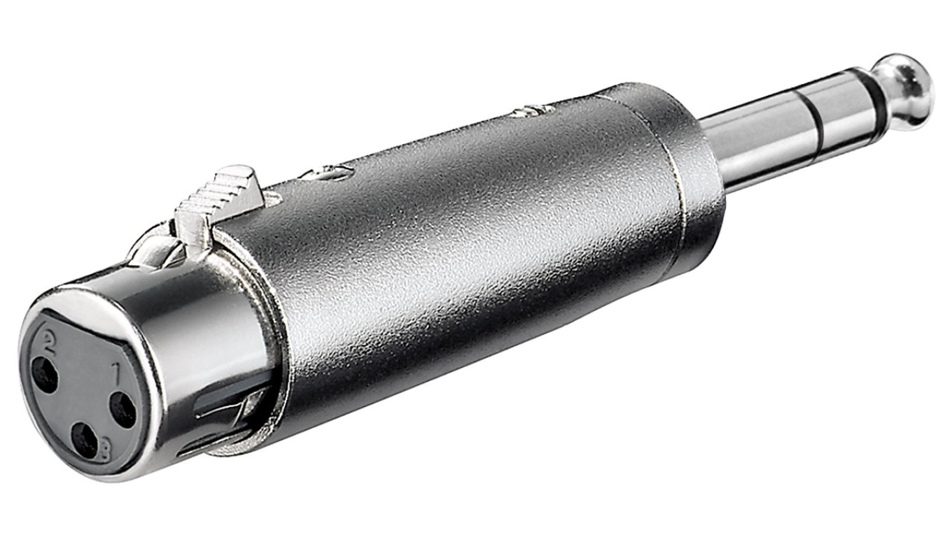 Adapter XLR, wtyk jack AUX stereo 6,35 mm na gniazdo XLR