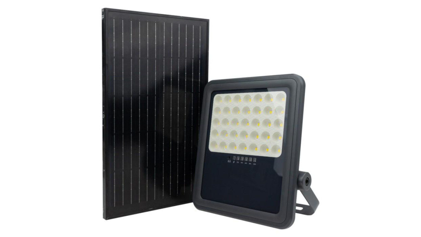 Projektor naświetlacz LED z panelem solarnym 1400lm 4000K IP65 szary 3 lata gwar. EC61019