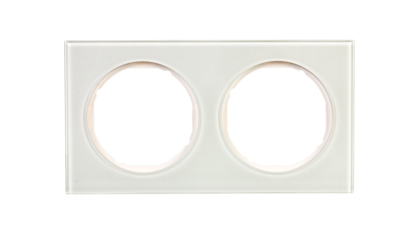 Berker R.3 Ramka podwójna szkło hartowane białe 10122209