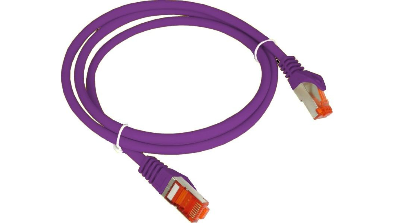 Patchcord S/FTP kat.6A PiMF kabel sieciowy LAN 2x RJ45 linka LSOH fioletowy 5m Alantec