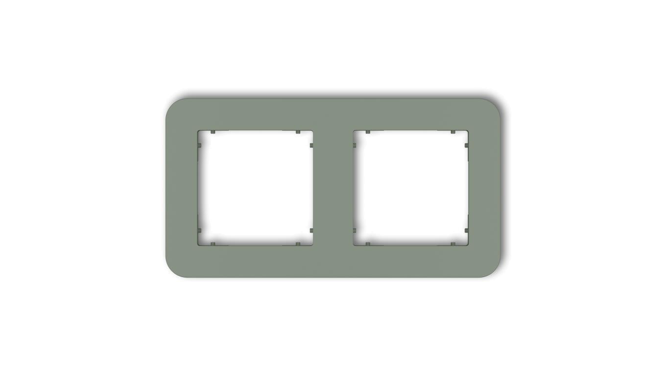 MINI Ramka uniwersalna podwójna zaokrąglona z tworzywa szałwiowy 61MRTZ-2