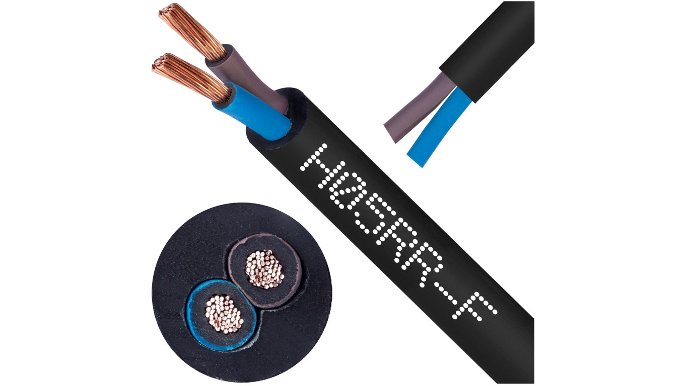 Przewód w gumie H05RR-F / OW 2x1 300/500V Elektrokabel /100m/