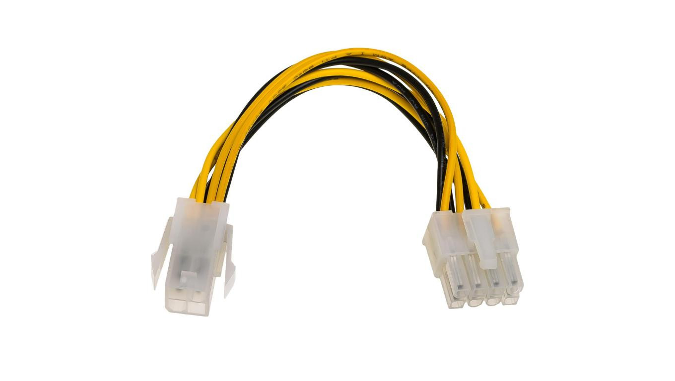 Adapter z kablem Akyga AK-CA-10 P4 4 pin (m) / P8 8 pin (f) P4+4 15cm