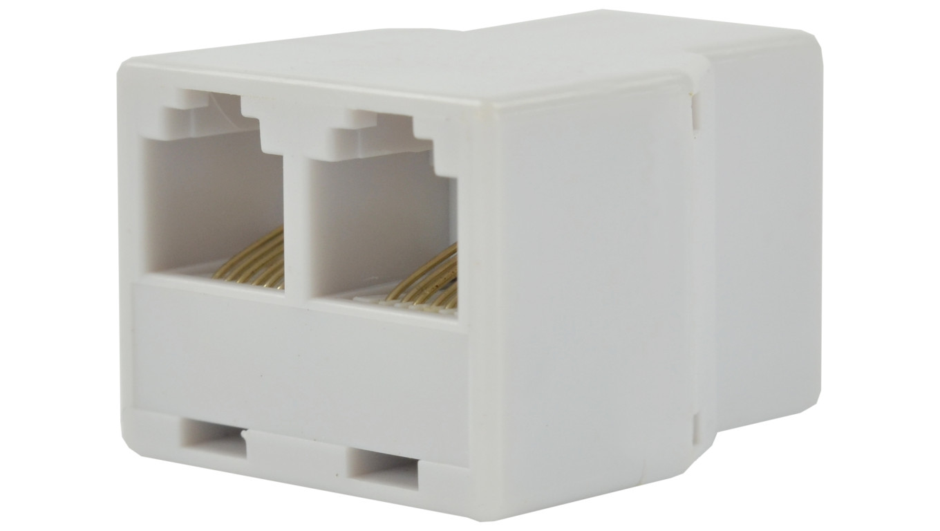 Rozdzielacz telefoniczny RJ12 6P6C 1 gniazdo / 2 gniazda kat.3 24.2020