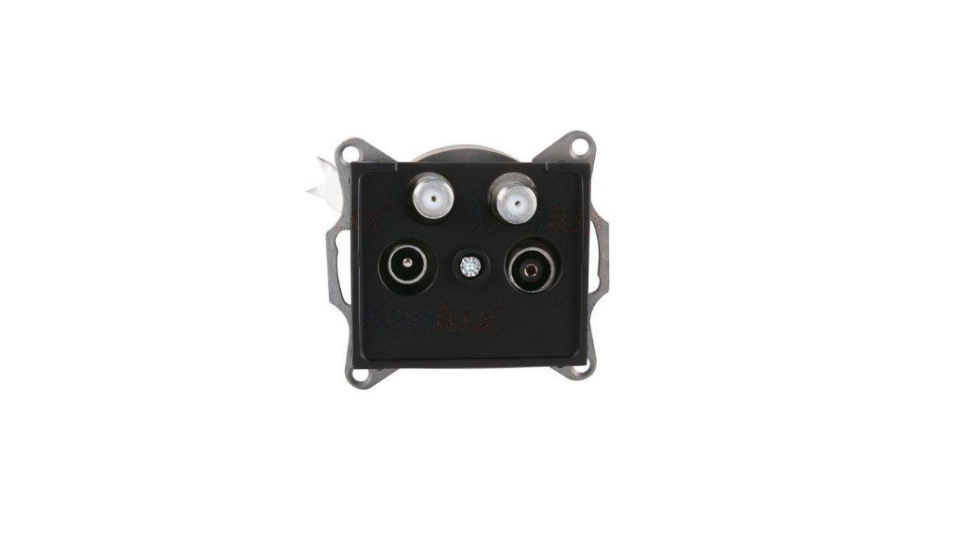 Kanlux Mowion LOGI 02-1590-042 czarny mat, gniazdo TV-2xSAT końcowe