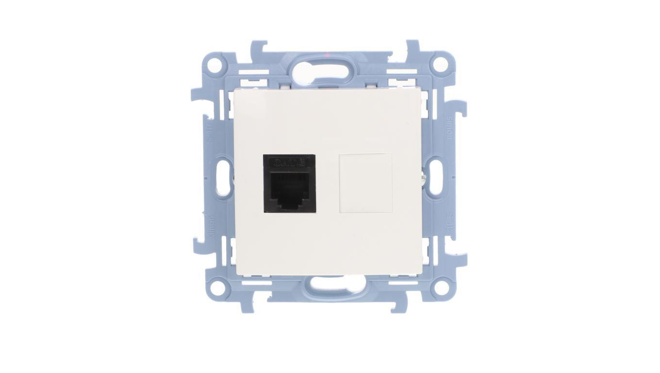 Simon 10 Gniazdo telefoniczne pojedyncze RJ12 biały CT1.01/11