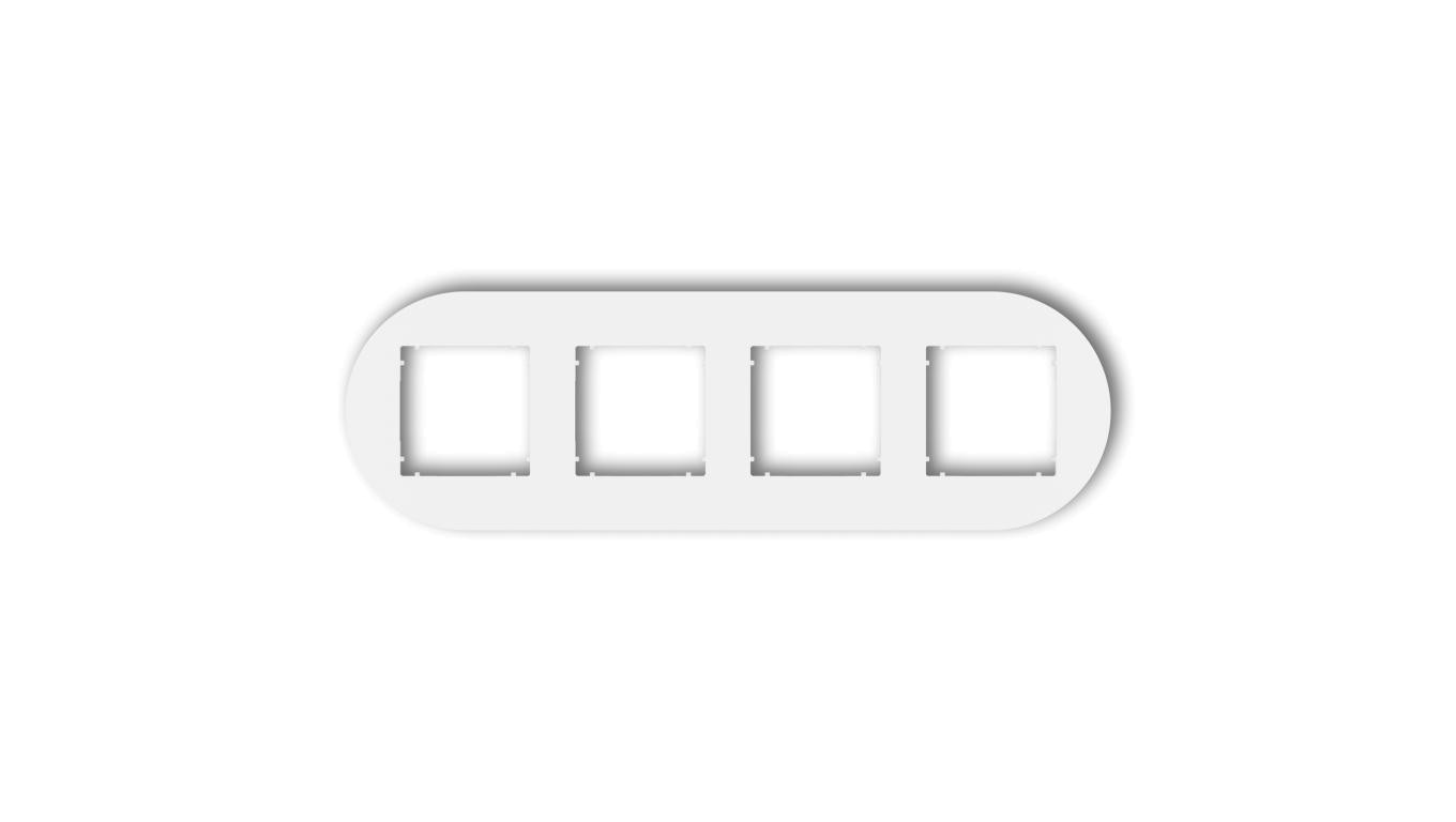 MINI Ramka uniwersalna poczwórna okrągła z tworzywa biały MRTO-4