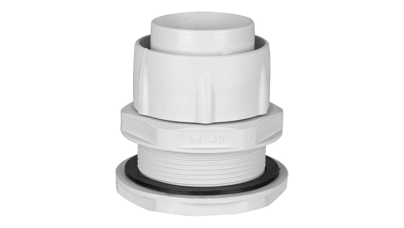 Dławik do rury elastycznej szary GUS fi: 40mm IP65