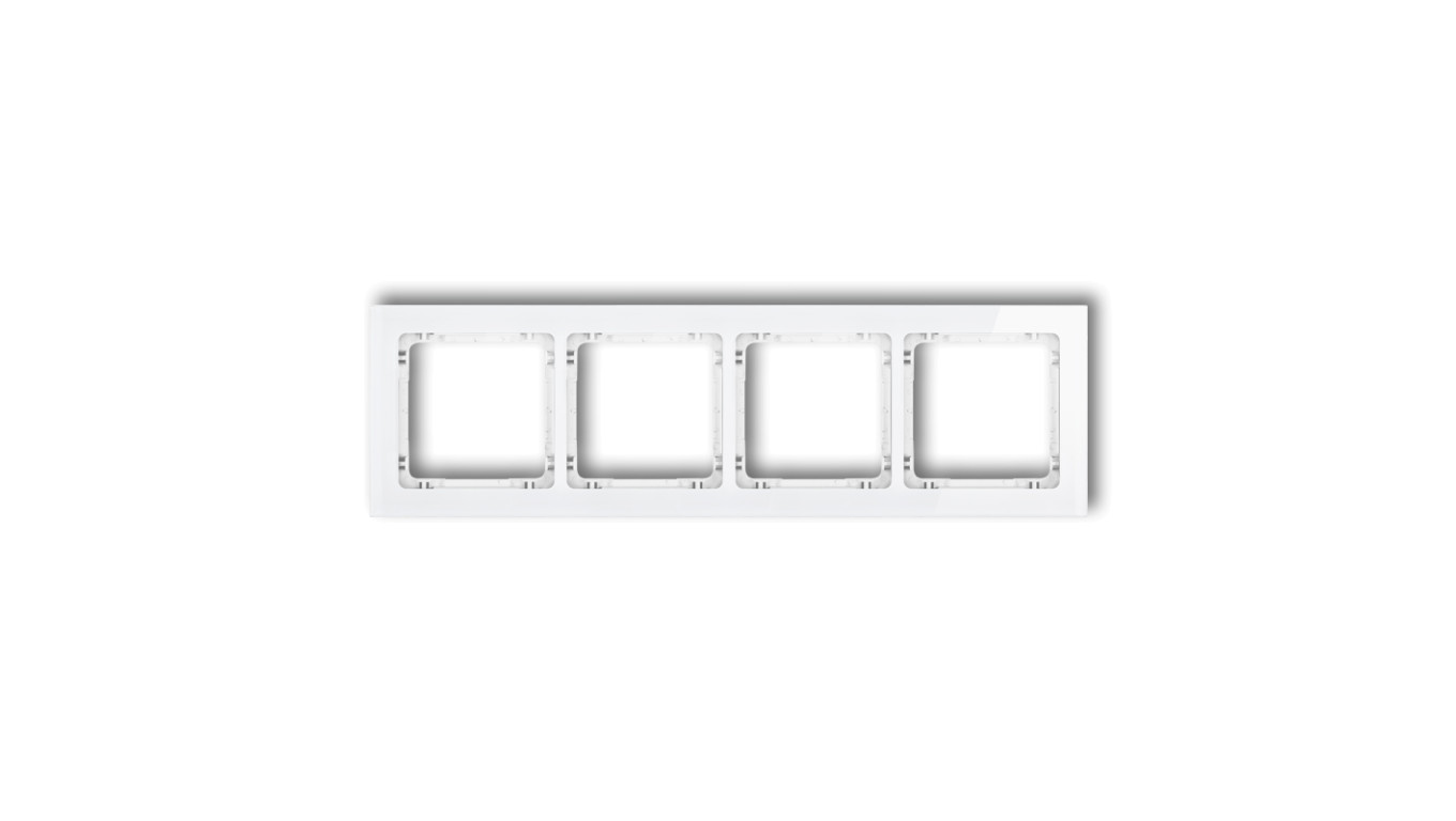 DECO Ramka poczwórna - efekt szkła (ramka: biała spód: biały) biały 0-0-DRS-4