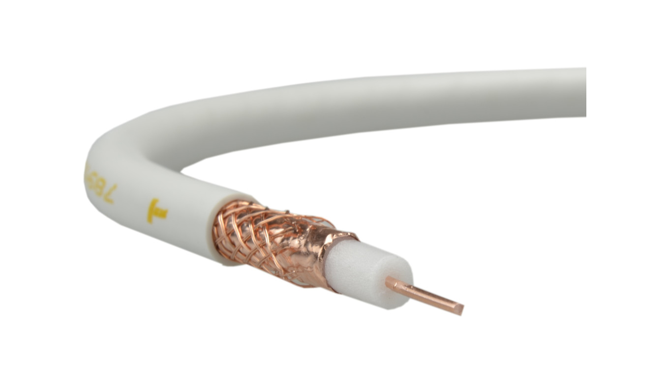Przewód antenowy 75ohm YWDXpek K-1000 1,05/4,8/6,6 biały Elektrokabel /50m/