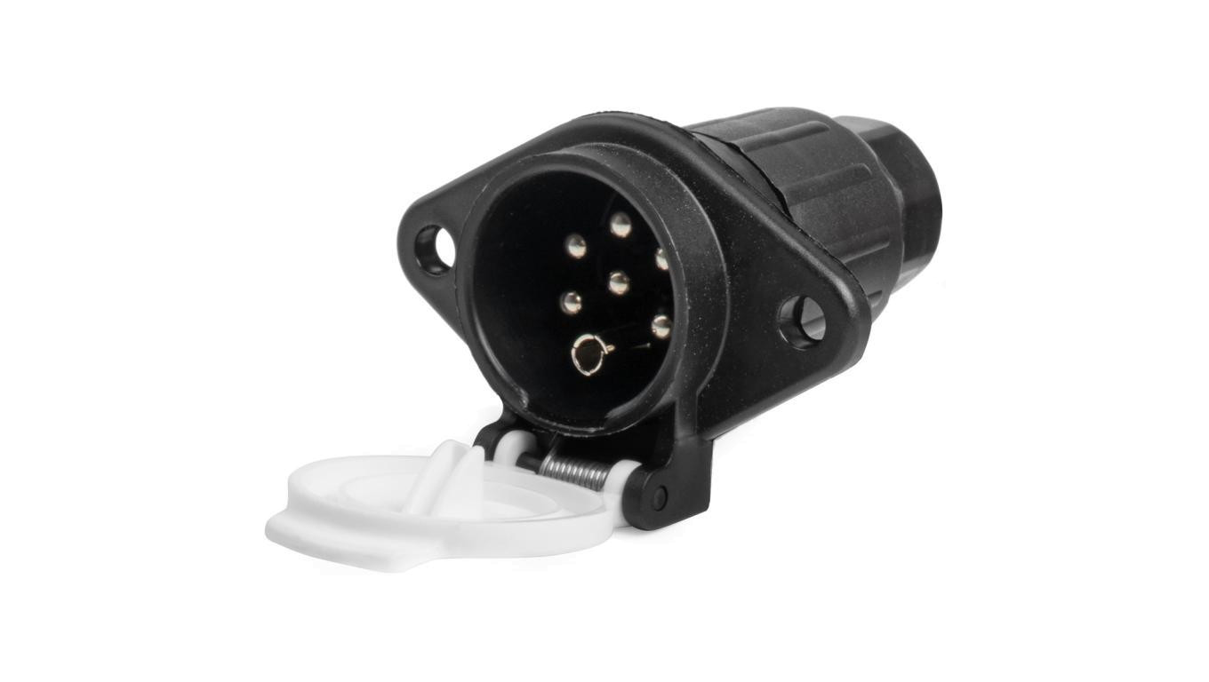 Gniazdo naczepowe typu S (białe) 7-pin 24V plastikowe