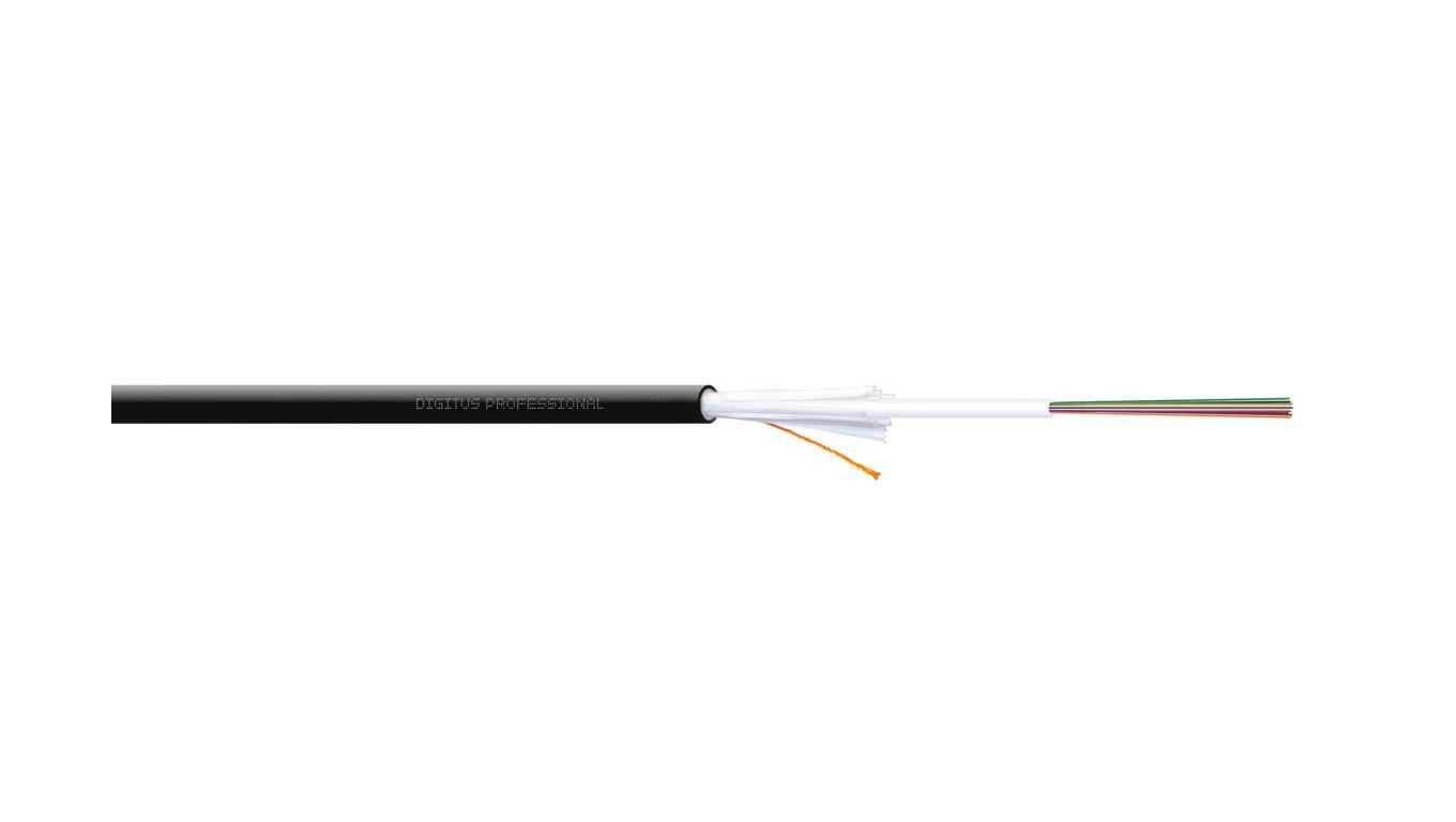 Kabel światłowodowy uniwersalny 12 włókien SM 9/125 G652D 1500N LS0H Dca czarny A/I-DQ(ZN)BH DK-39121-U /bębnowy/