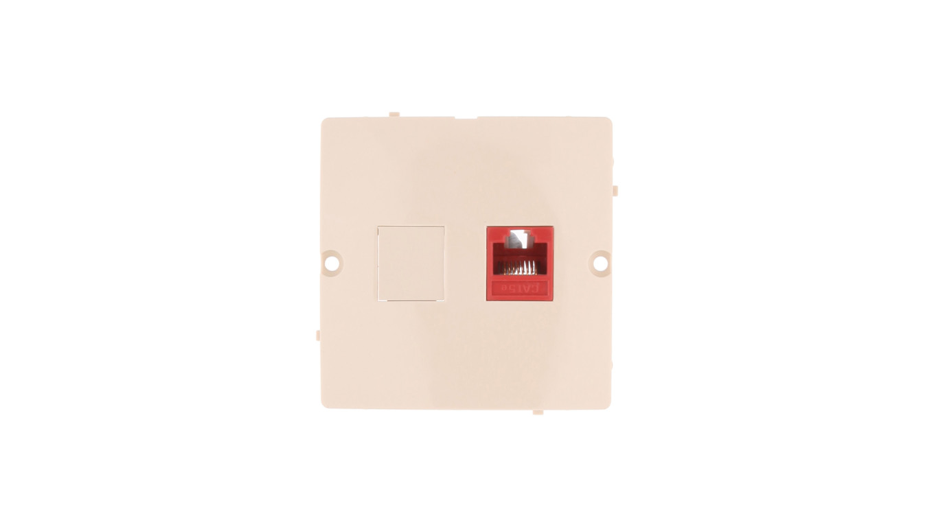 Simon Basic Gniazdo komputerowe pojedyncze RJ45 kat.5e beżowe BMF51.02/12