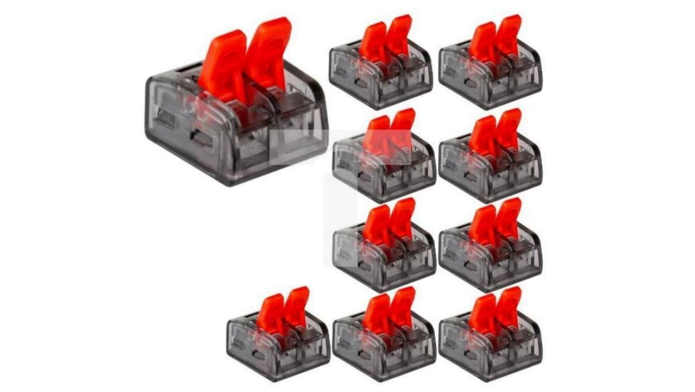 Szybkozłączka elektryczna instalacyjna 2 x 0,2 ÷ (2,5) 4,0 mm2 linka drut SI212 10 szt.