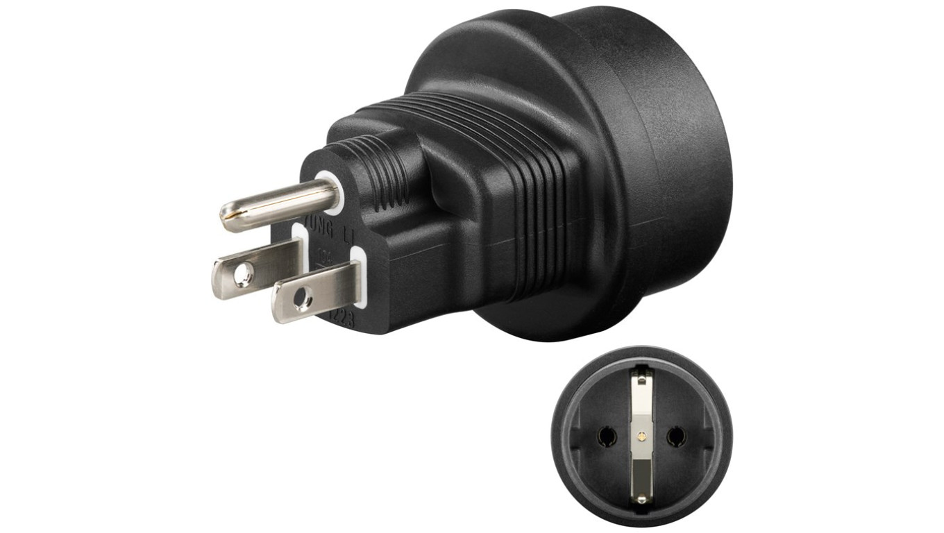 Adapter sieciowy US, czarny