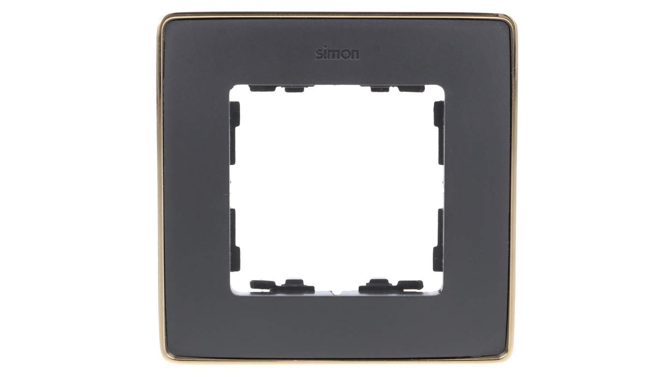 Simon Detail 82 Ramka pojedyncza Detail SELECT-metal GRAFIT / podstawa Złota 8201610-242