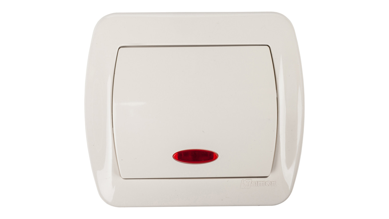 Simon Akord Łącznik jednobiegunowy z podświetleniem beżowy AW1L/12
