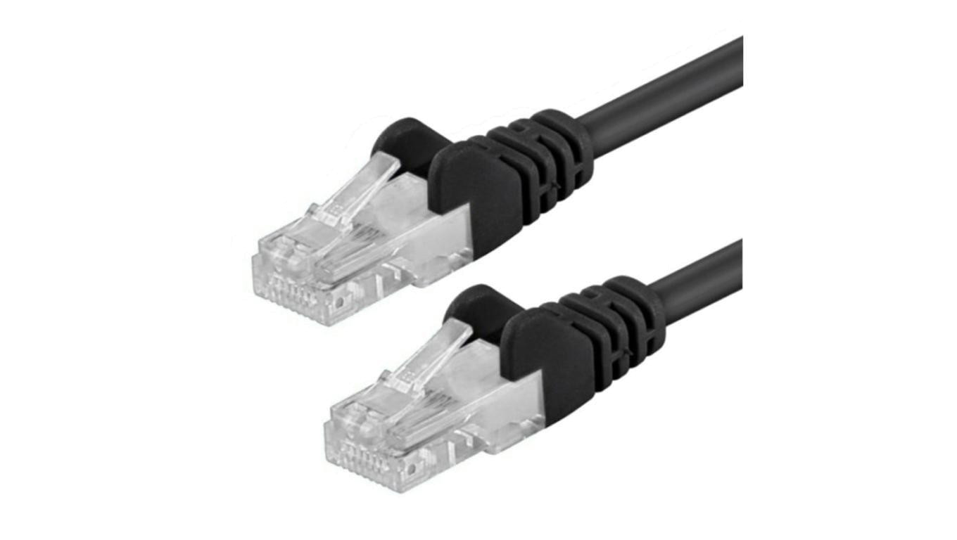 Patchcord Cat6 UTP 100 CU czarny /0,3 m/