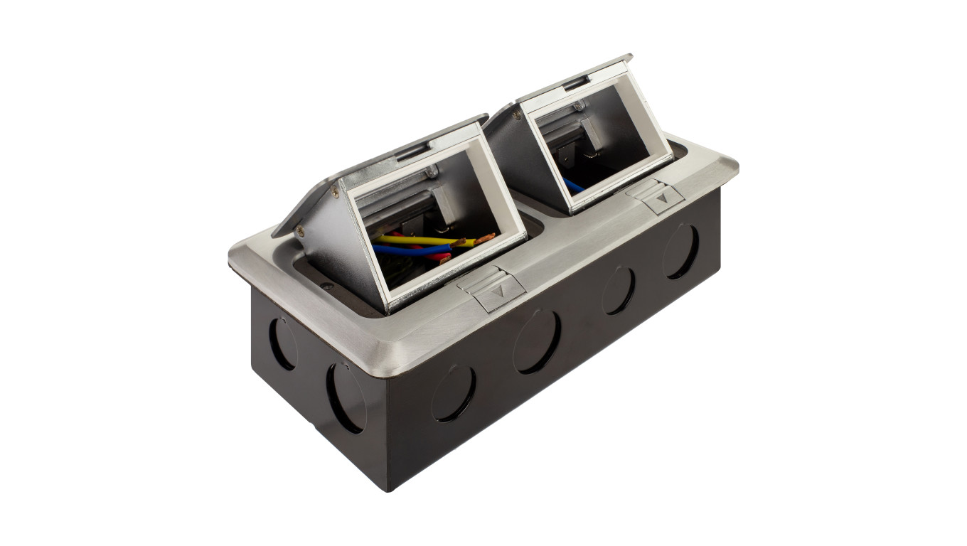 Puszka podłogowa ALU IP44 6M 2x1,5x 45x45 NEKU