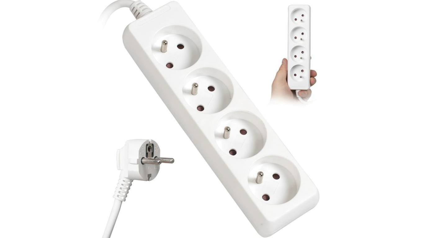 Przedłużacz sieciowy 4 gniazda 1,5m bez przeł. biały LB0082-1,5 LIBOX