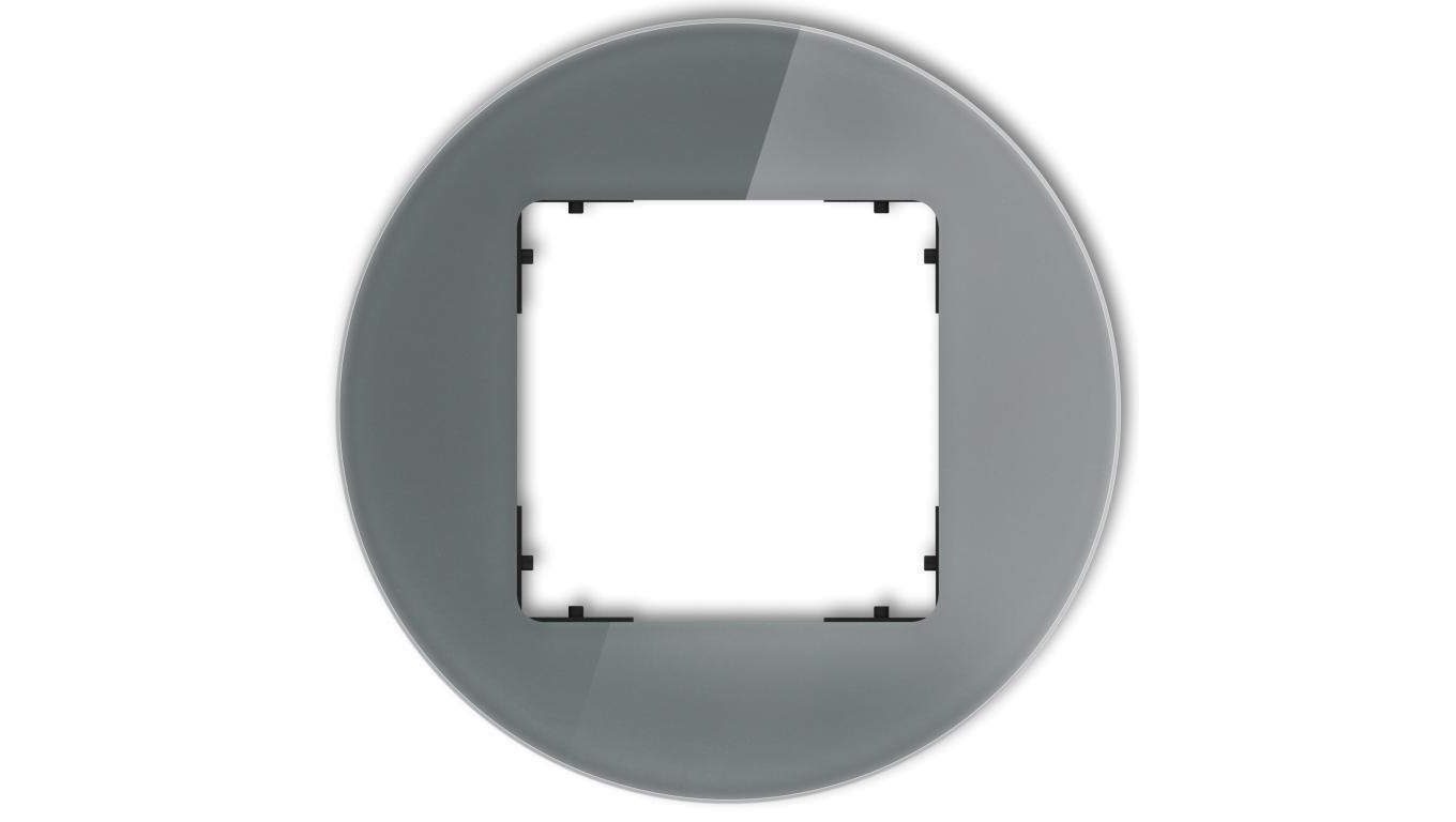 ICON Ramka uniwersalna pojedyncza okrągła - efekt szkła (ramka: grafitowa spód: czarny) 28-12-IRSO-1