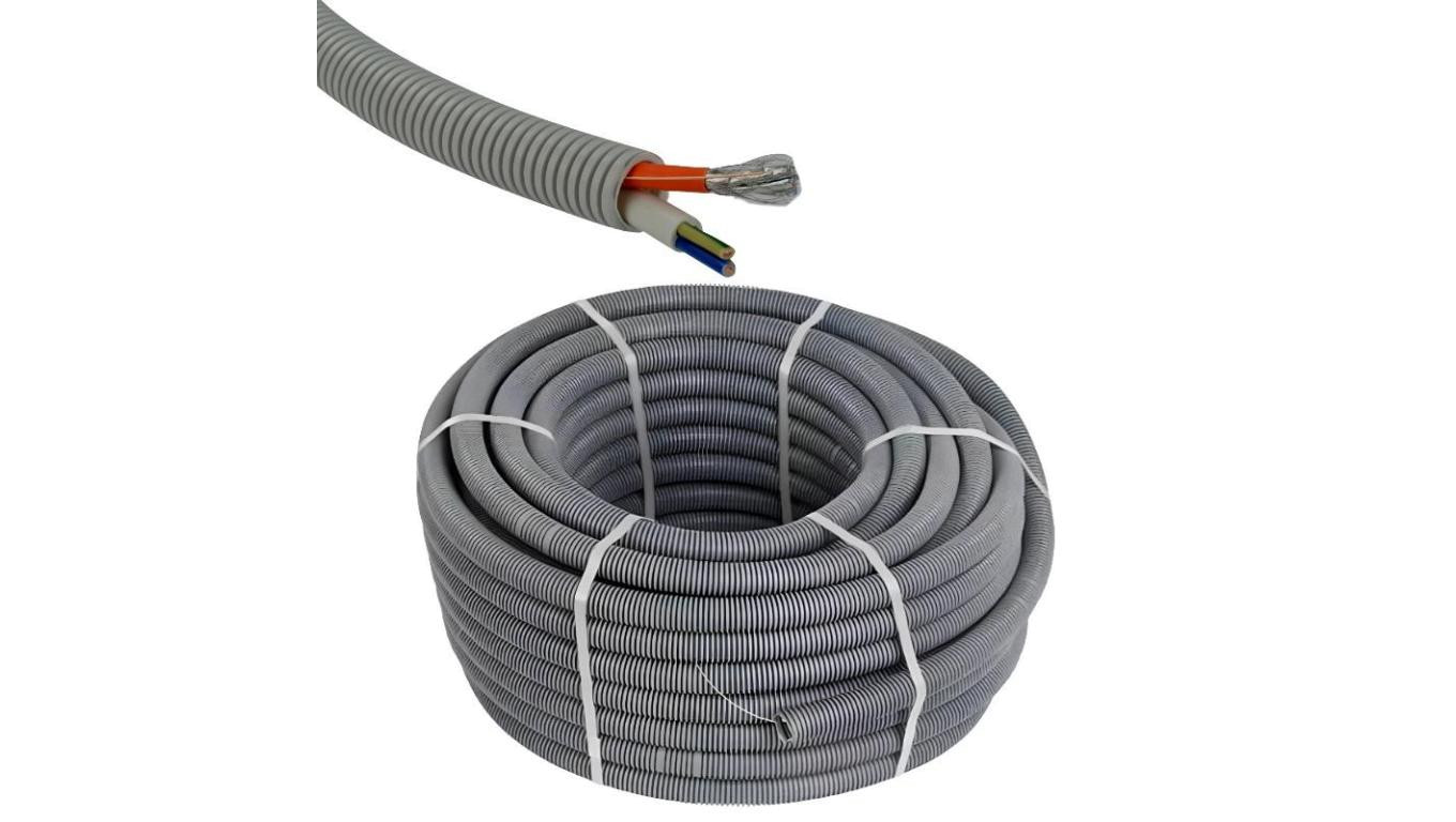 Peszel z Pilotem Rura karbowana do kabli RKGL 16/11mm 320N Szary 50m AKS