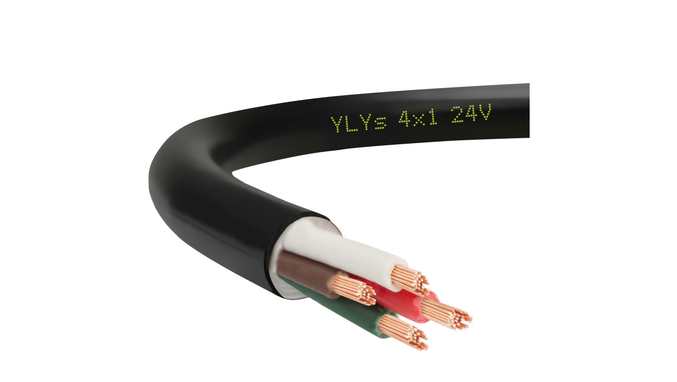 Przewód przyczepowy samochodowy YLYs 4x1 24V Elektrokabel /25m/