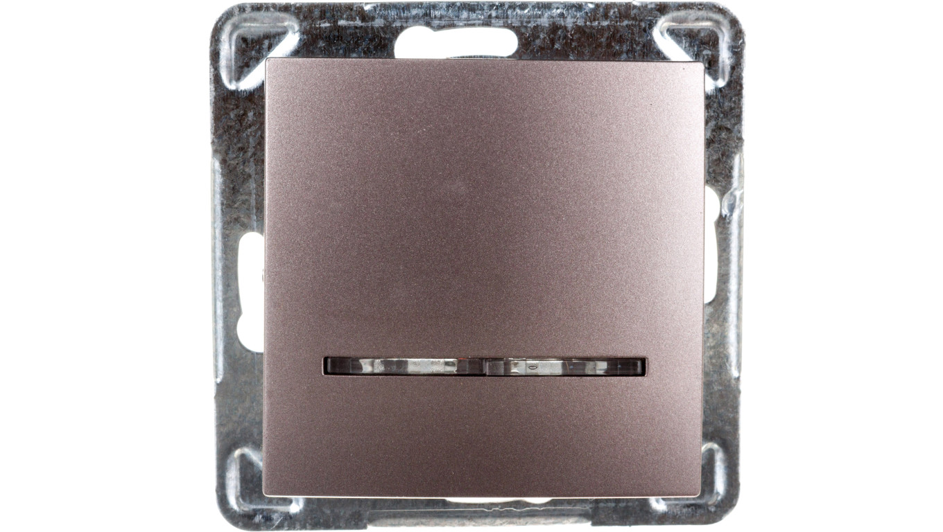 IMPRESJA Łącznik pojedynczy z podświetleniem tytan ŁP-1YS/m/23