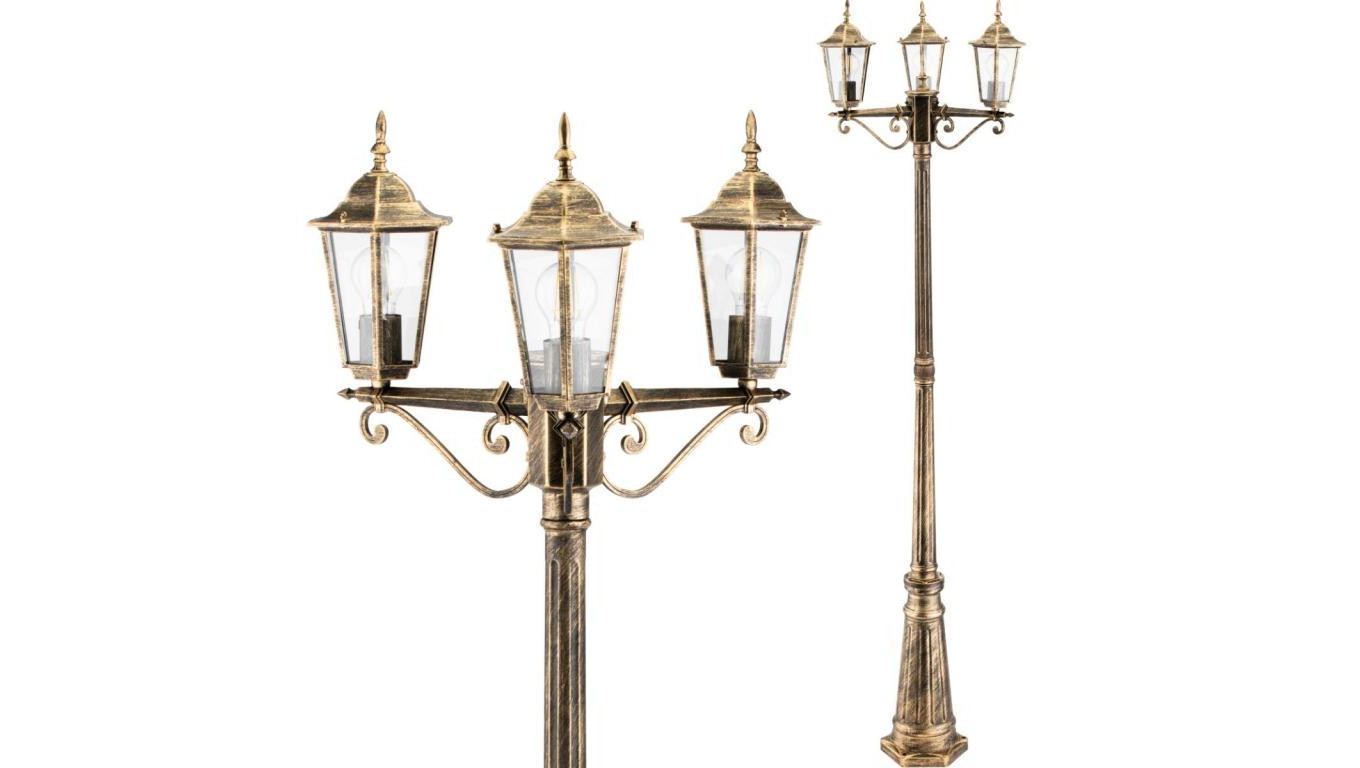 Lampa Ogrodowa Zewnętrzna 3xE27 2m Patyna BELLIS LUMILED