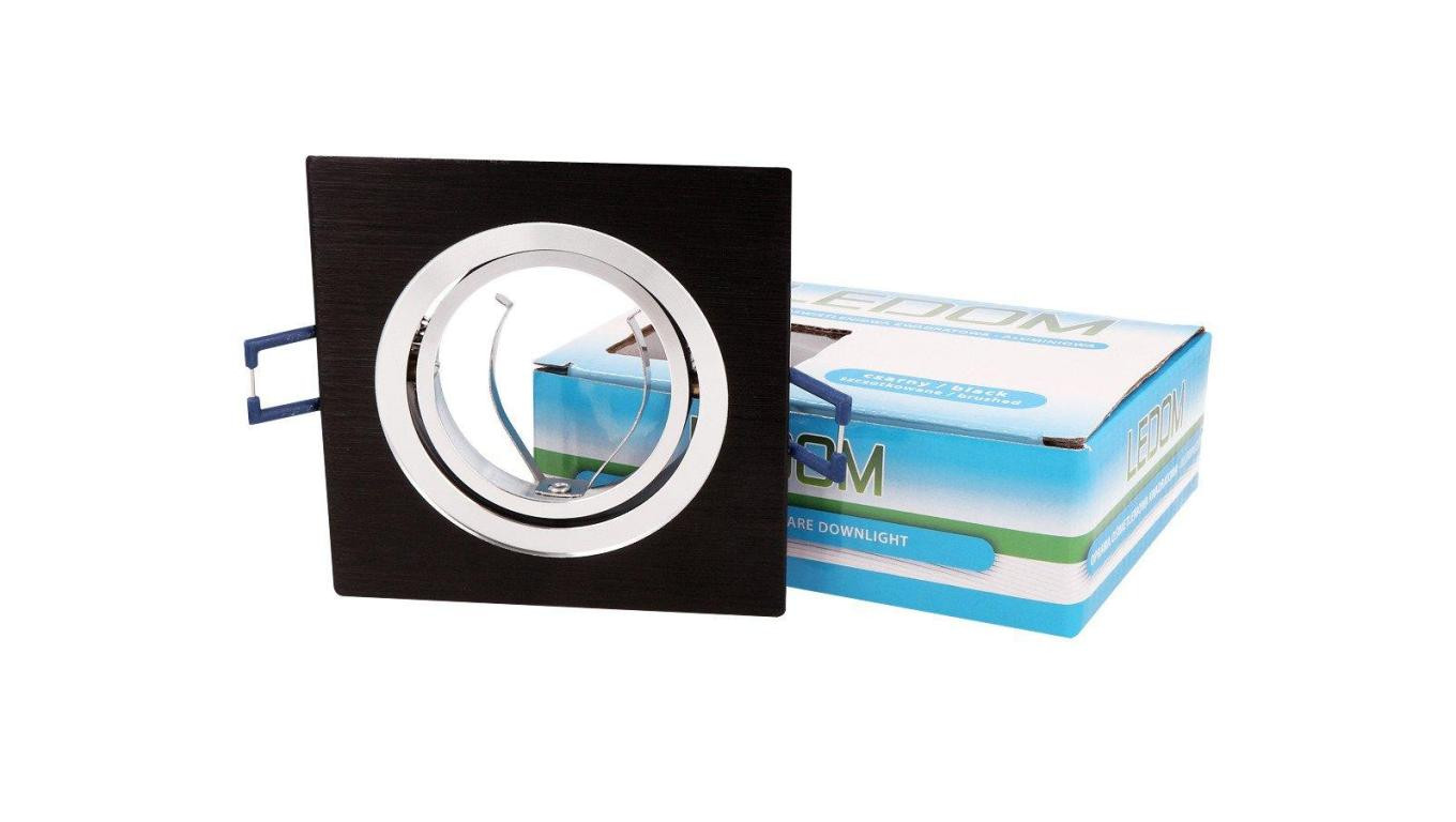 LEDOM Oprawka oczko kwadrat czarna szcz ruchoma