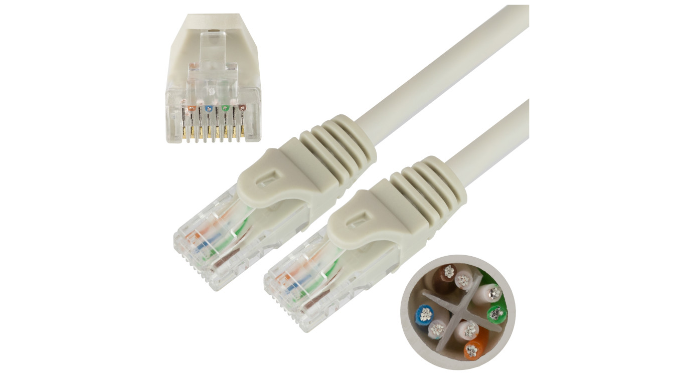 Patchcord UTP kat.6 kabel sieciowy LAN 2x RJ45 szary 7m NEKU