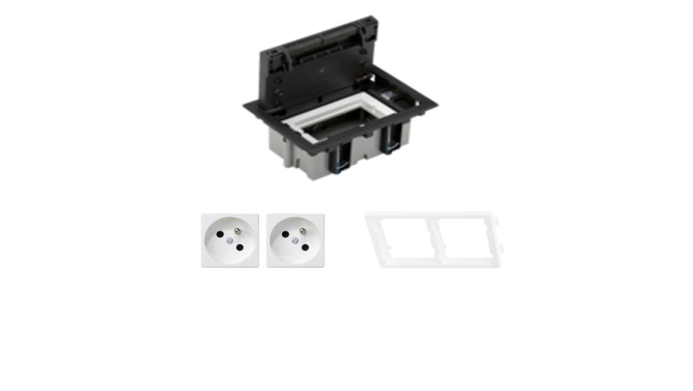 KONTAKT SIMON FLOOR BOX puszka podłogowa 2x gniazdo pojedyncze z/u do podłóg technicznych ( podniesionych )