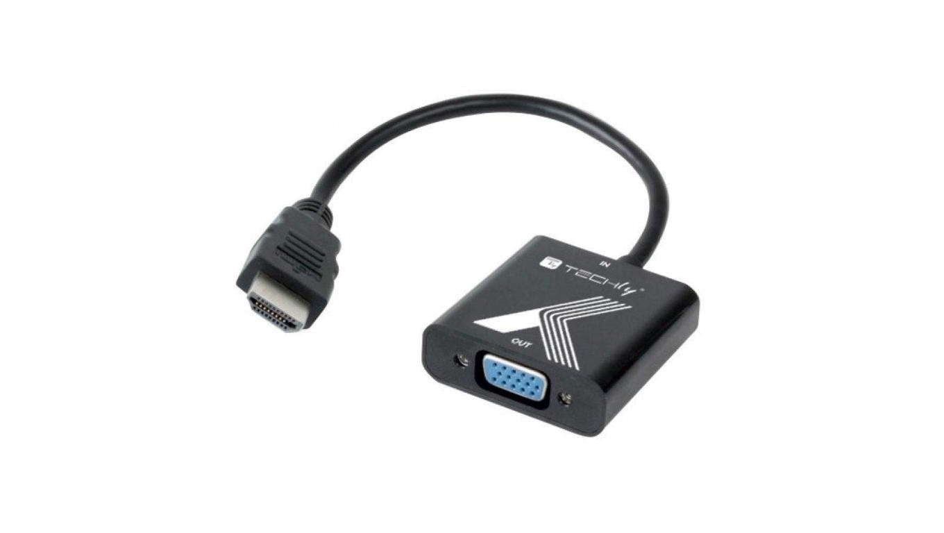 Konwerter Adapter HDMI - VGA D-Sub 1920x1200 M/F Techly