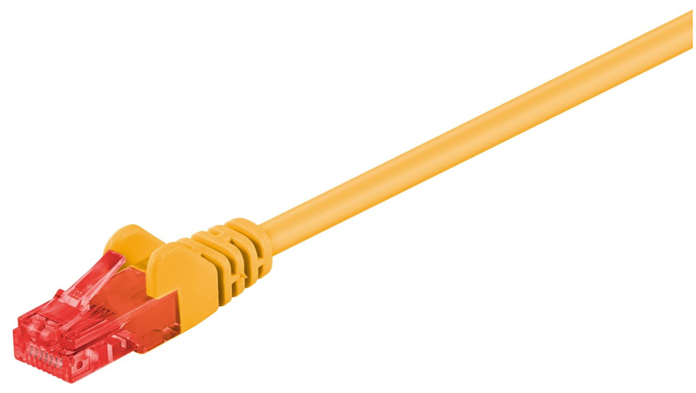 CAT 6Kabel łączący, U/UTP, Żółty - Długość kabla 1.5 m