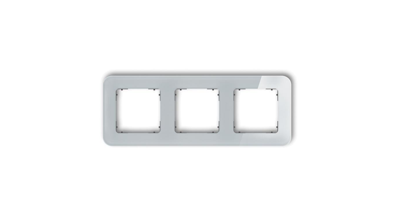 ICON Ramka uniwersalna potrójna zaokrąglona - efekt szkła (ramka: szara spód: grafitowy mat) 15-28-IRSZ-3