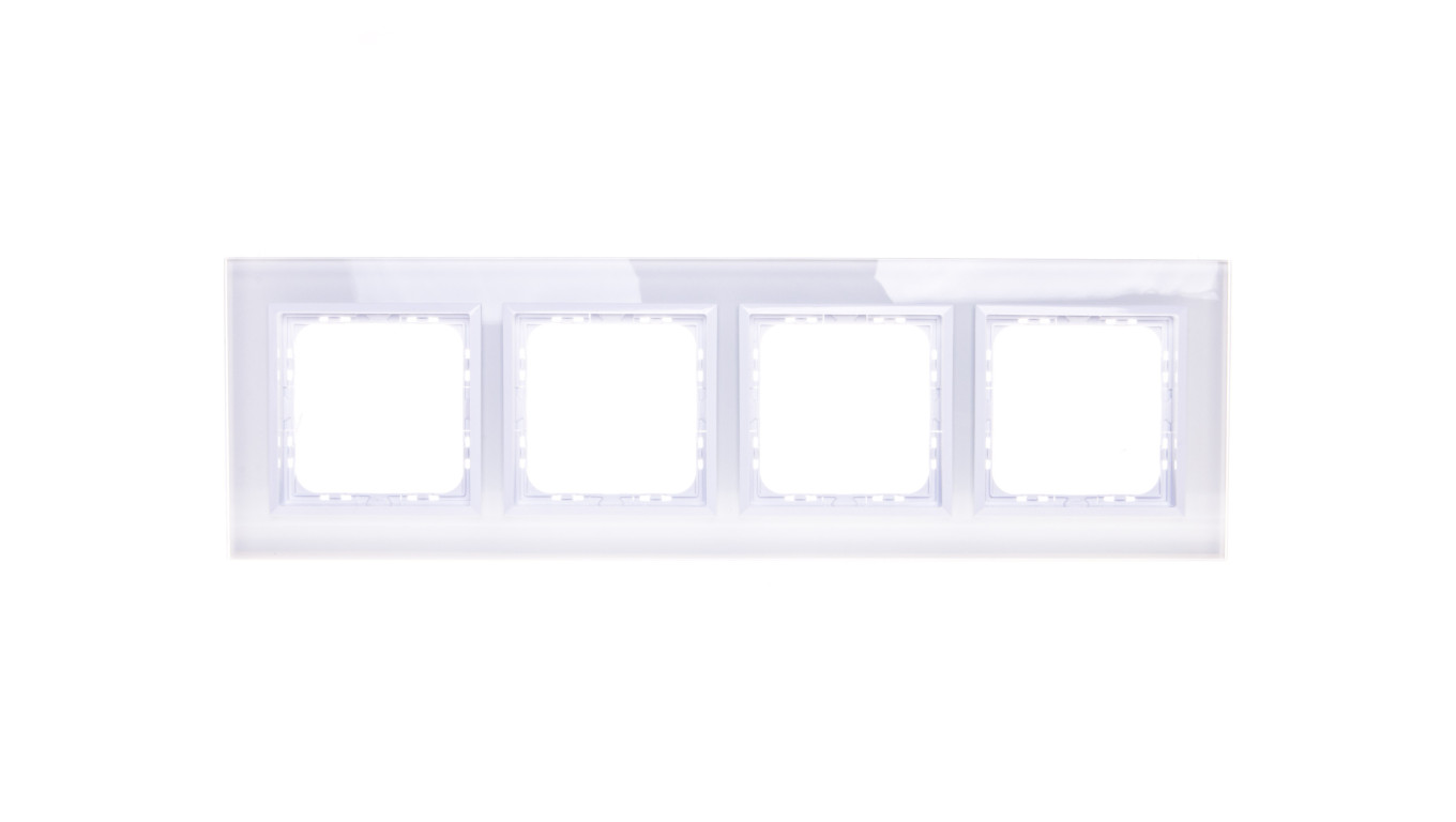 SONATA Ramka poczwórna białe szkło / biały R-4RGC/31/00