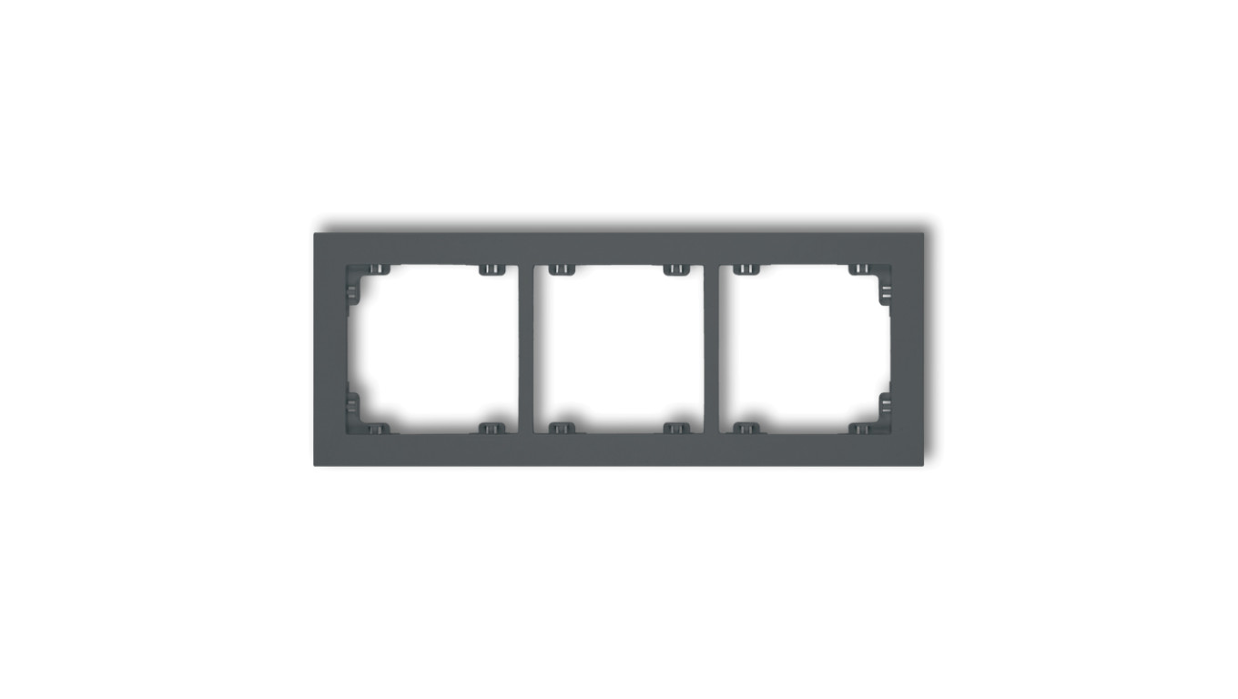 DECO Ramka uniwersalna potrójna z tworzywa grafitowy mat 28DR-3