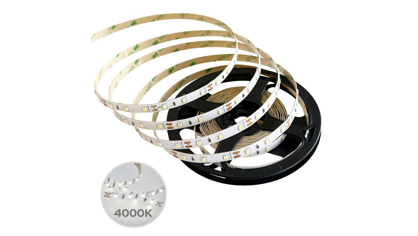 Taśma NASTRO LED 9,6W/m NW barwa nautralna, DC 12V, 60led/m, CRI80, IP20, 4000K, 5 m rolka, EDO777702