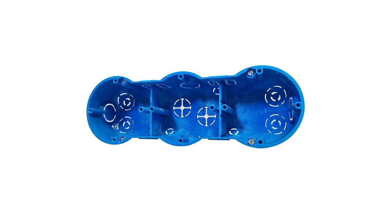 Puszka instalacyjna podtynkowa potrójna 3x fi:60x45mm głęboka z wkrętami KOPOS