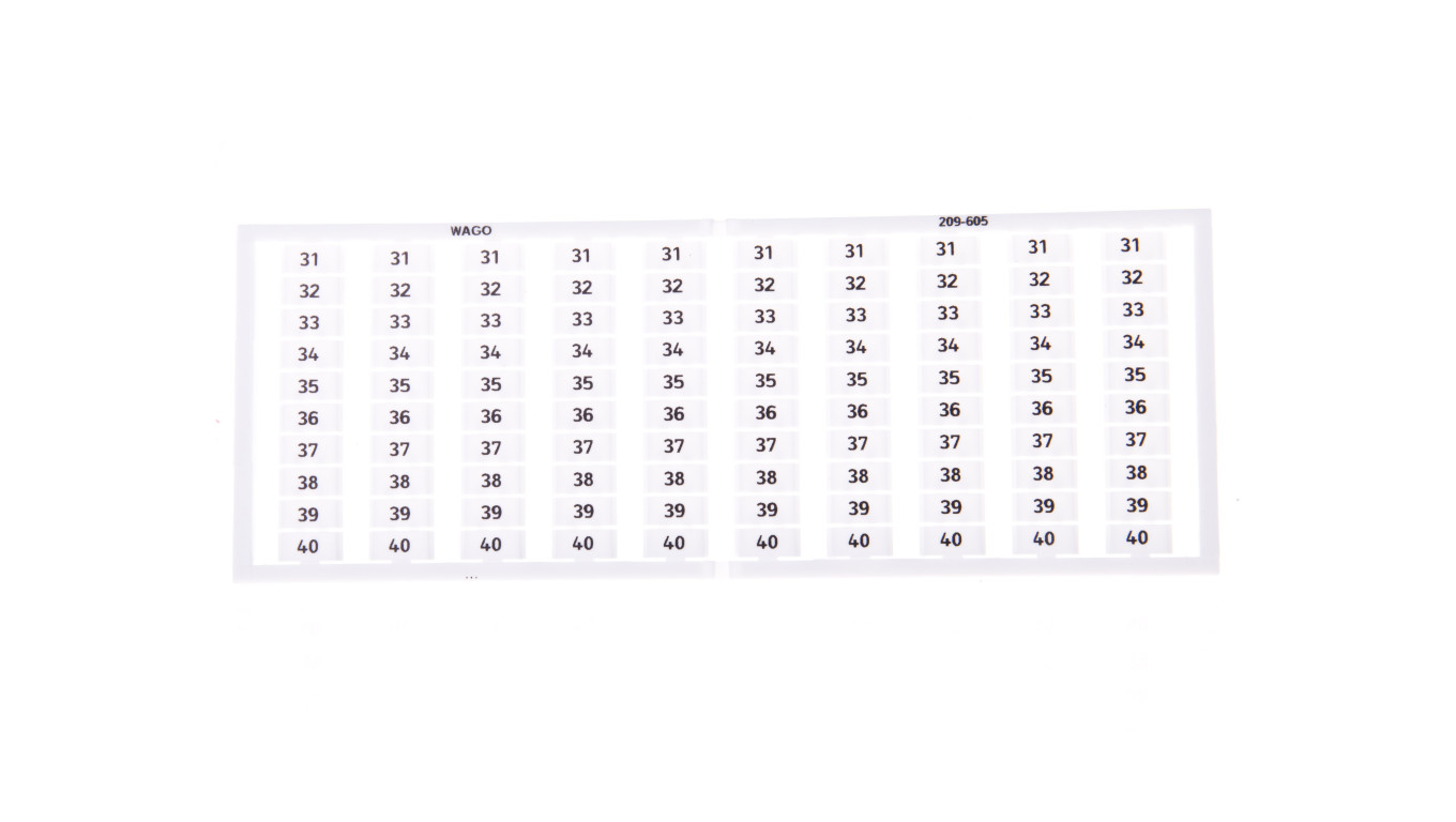 Ramka z oznacznikami 10x 31-40 209-605 /5szt./