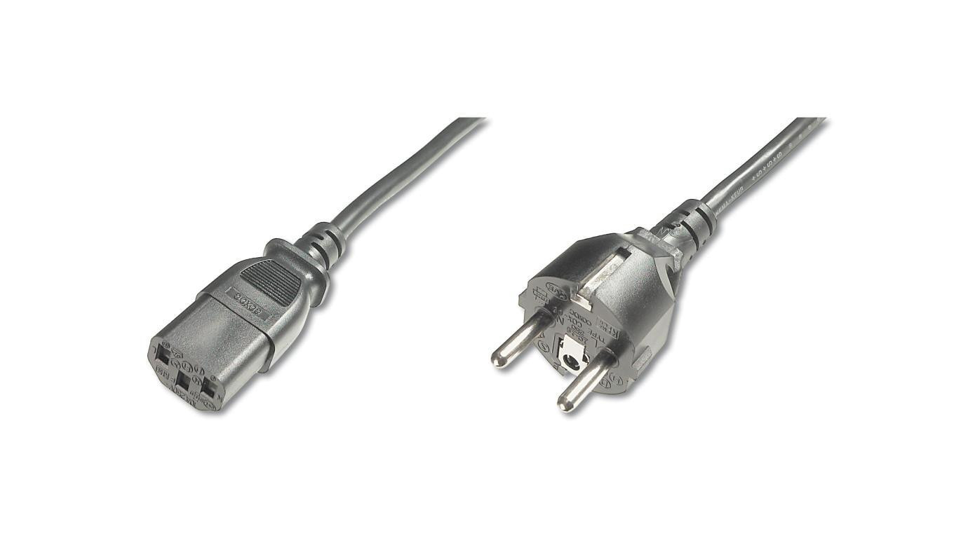 Kabel Schuko prosty/IEC C13 M/Ż czarny 1,2m zasilający AK-440110-012-S