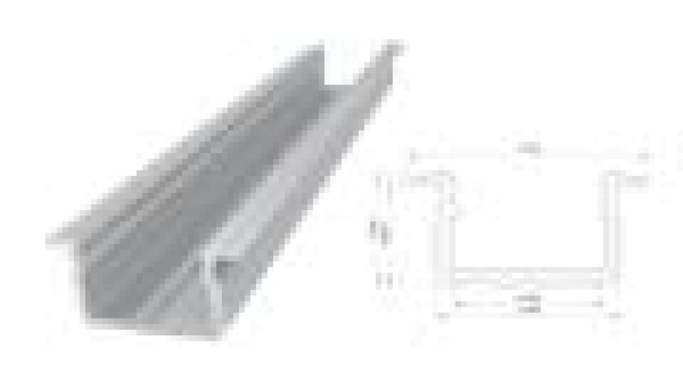 Profil ALU wpuszczany, surowy, dł. 2020mm, max szer taśmy 12mm