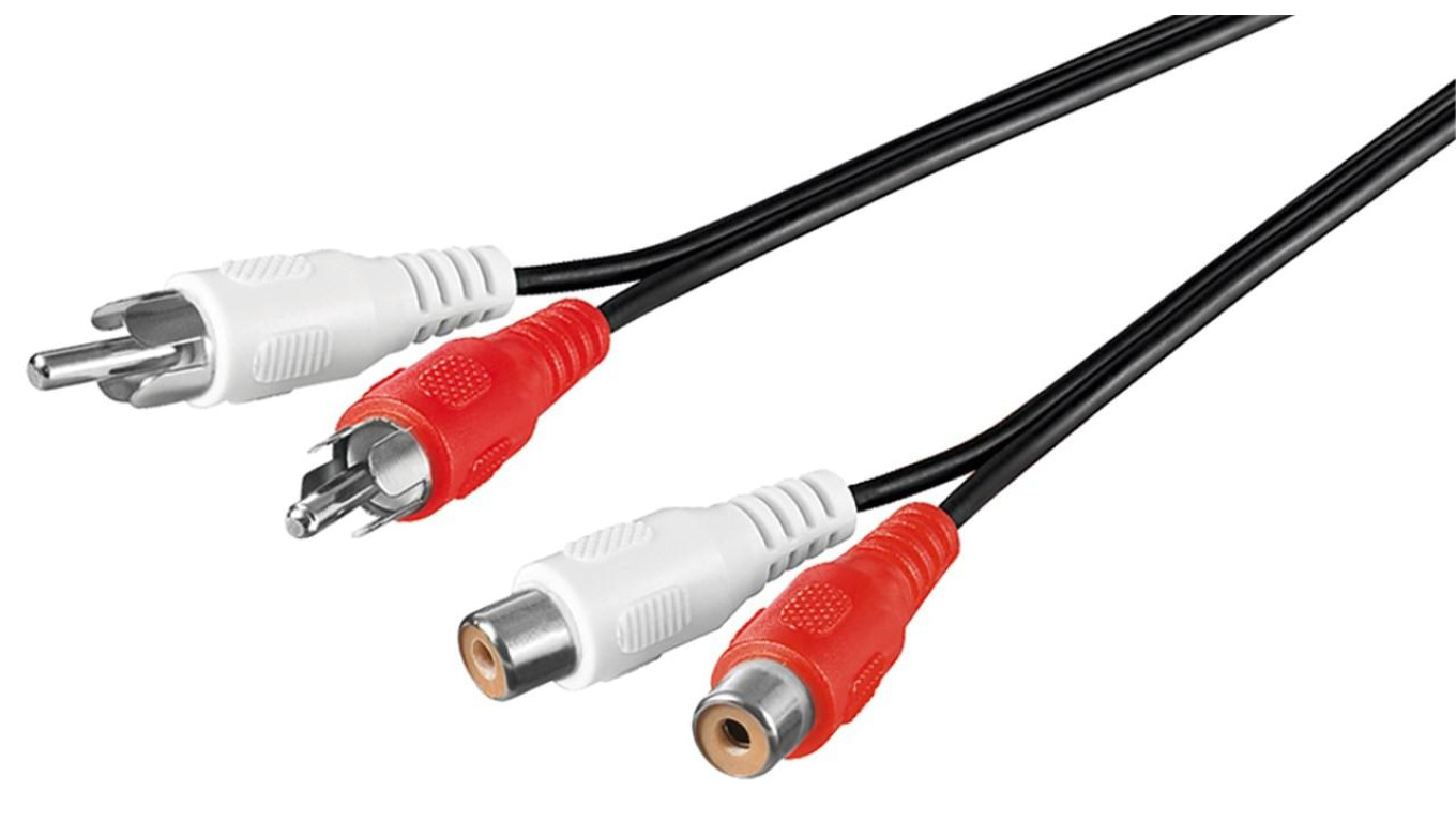Przedłużacz stereo 2 x cinch - Długość kabla 1.5 m